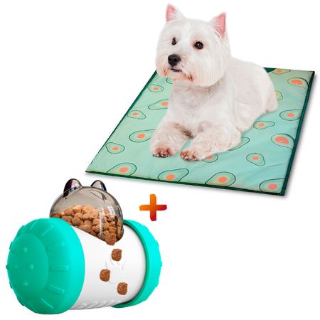 Colchoneta Cama para Perros D56 Palta Y Juguete Dispensador Rodante TQ