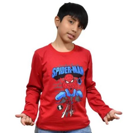 Polo de Niño Chikilove Manga Larga Modelo Spiderman Rojo