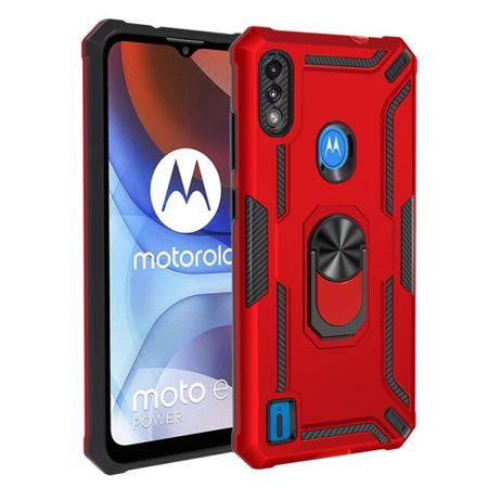 Funda Case for ZTE Blade A71 Holder Parante con Anillo Rojo Antishock Resistente a Caídas y Golpes