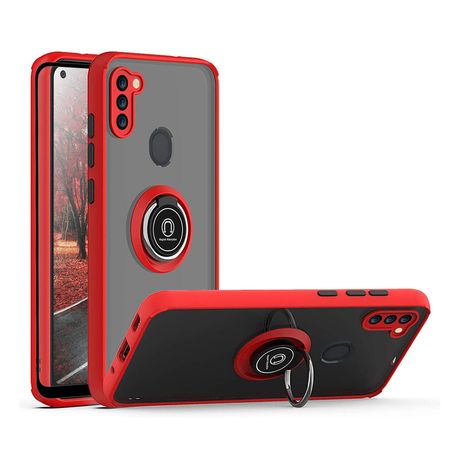 Funda Case para Xiaomi Redmi 9 Ahumado con Anillo Rojo Antigolpe