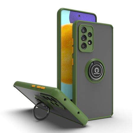 Funda Case para Samsung A23 5G Ahumado con Anillo Militar Antigolpe y Resistente a Caidas