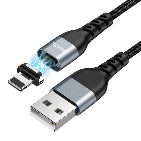 Cable Magnetico USB a Micro USB V8 1.2m Hoco U96 Negro De Alta Calidad