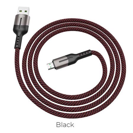 Cable USB A Micro USB V8 4A 1.2m Hoco U68 Negro Calidad y Durabilidad