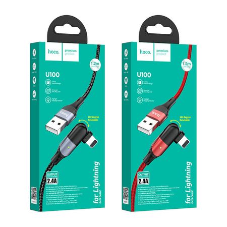 Cable USB a Lightning 1.2m Hoco U100 Negro De Alta Calidad y Durabilidad