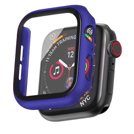 Case 360 Glass Para Apple Watch 38mm Azul Noche