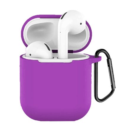 Silicone Case Con Gancho Para Airpods 1 Y 2  Morado Silicone Case Con Gancho Para Airpods 1 Y 2 Marrón