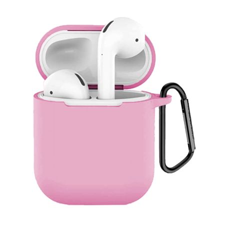 Silicone Case Con Gancho Para Airpods 1 Y 2  Rosado Silicone Case Con Gancho Para Airpods 1 Y 2 Rosado