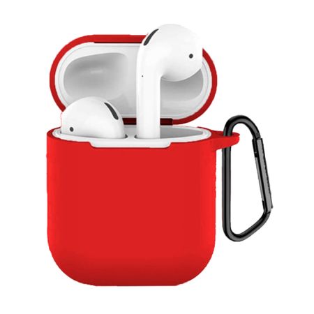 Silicone Case Con Gancho Para Airpods 1 Y 2  Rojo Silicone Case Con Gancho Para Airpods 1 Y 2 Rojo