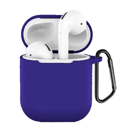 Silicone Case Con Gancho Para Airpods 1 Y 2  Azul Silicone Case Con Gancho Para Airpods 1 Y 2 Azul