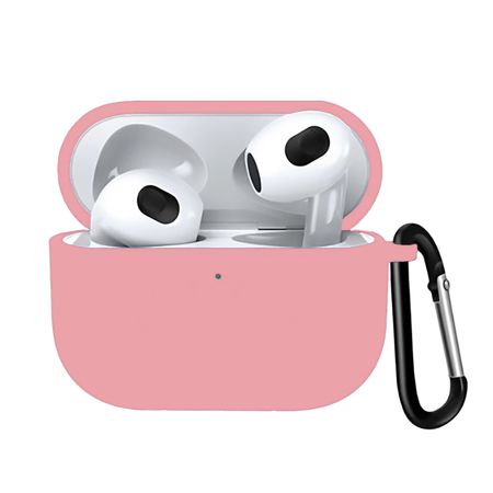 Silicone Case Con Gancho Para Airpods 3 Rosado