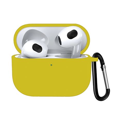 Silicone Case Con Gancho Para Airpods 3 Amarillo