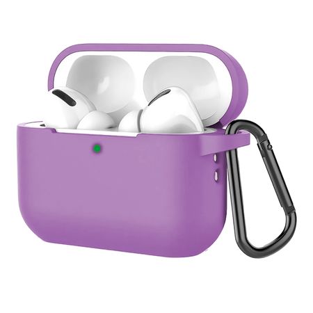 Silicone Case Con Gancho Para Airpods Pro 1 Y 2 Morado