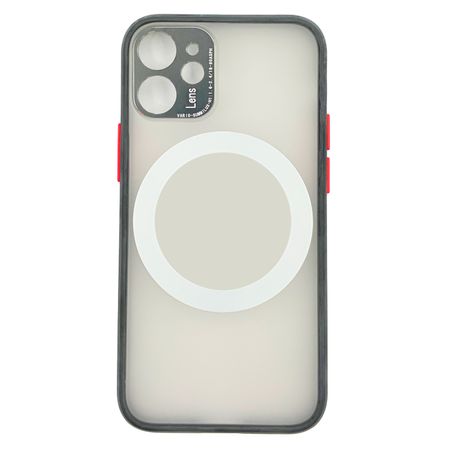 Clear Color Case Magsafe Con Protector De Camara Gris - Iphone 12 Clear Color Case Magsafe Con Protector De Camara Gris