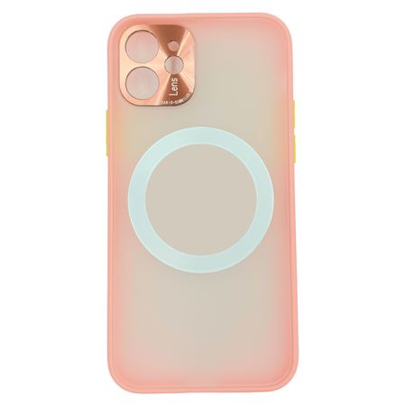 Clear Color Case Magsafe Con Protector De Camara Naranja - Iphone 12