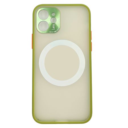 Clear Color Case Magsafe Con Protector De Camara Verde Militar - Iphone 12 Mini