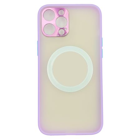 Clear Color Case Magsafe Con Protector De Camara Fucsia - Iphone 12 Pro Max