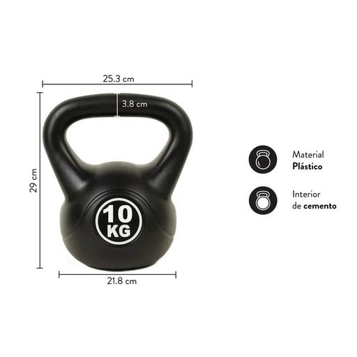 Pesa Rusa De 10 Kg Kettlebell Color Negro