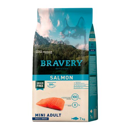 Bravery Alimento Seco Perro Adulto Rza Pequeña Salmón 7 kg