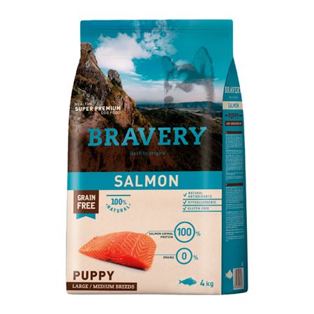 Bravery Alimento Seco Cachorro Rza grande Mediana Salmón 4 kg