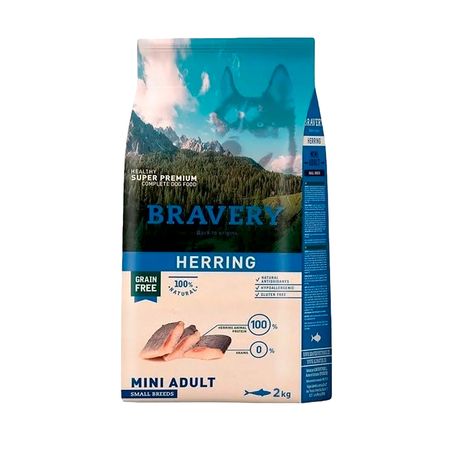 Bravery Alimento Seco Perro Adulto Rza Pqñ Mini Arenque 2 kg