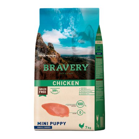 Bravery Alimento Seco Para Cachorro Rza Pequeña Pollo 7 kg