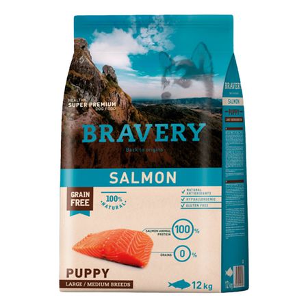 Bravery Alimento Seco Cachorro Rza grande Mediana Salmón 12 kg