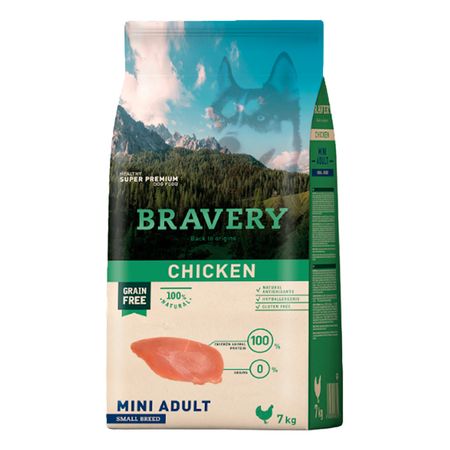 Bravery Alimento Seco Perro Adulto Rza Pequeña Pollo 7 kg