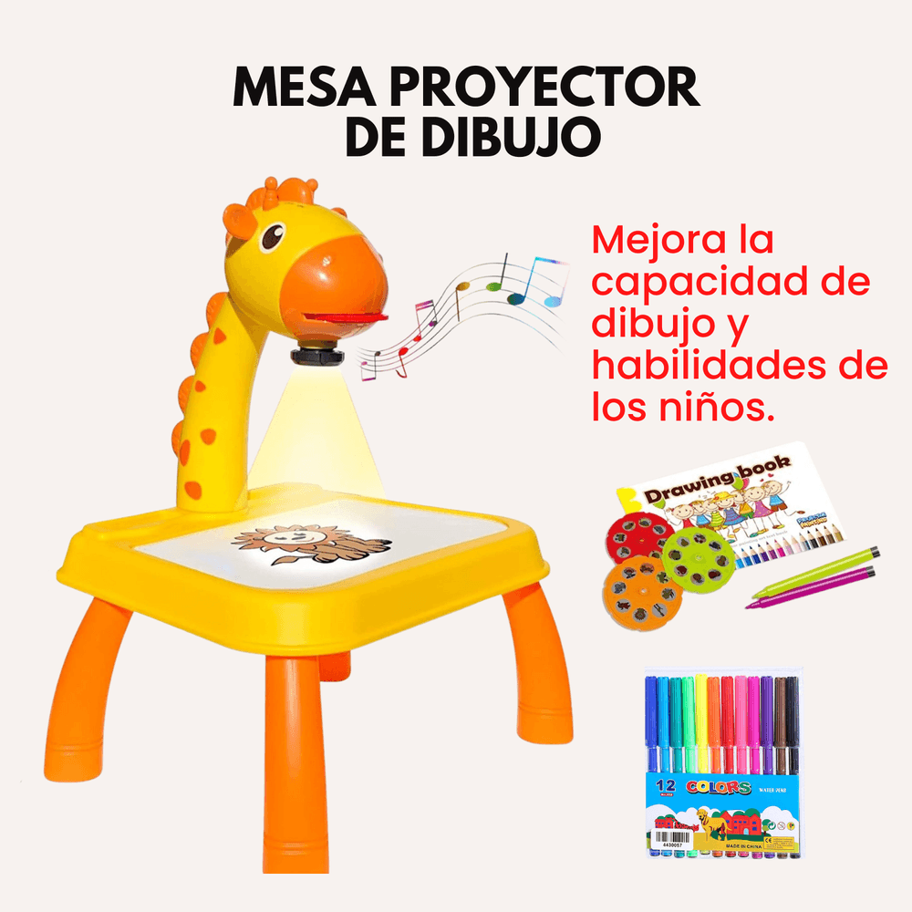 GENERICO Mesa Proyector de Dibujos para Niños - Jirafa Amarilla