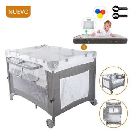 Cuna Corral Always Together Marengo Infanti y Colchon 3 Gris