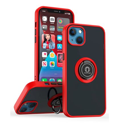 Funda Case para Huawei Nova 5T Ahumado con Anillo Rojo Antigolpe y Resistente a Caidas