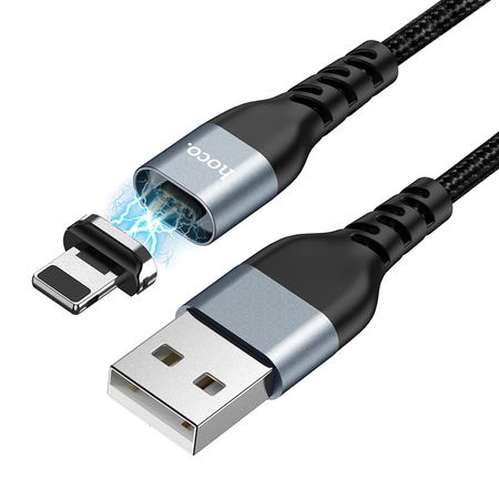 Cable Magnetico USB a Lightning 1.2m Hoco U96 Negro De Alta Calidad y Durabilidad