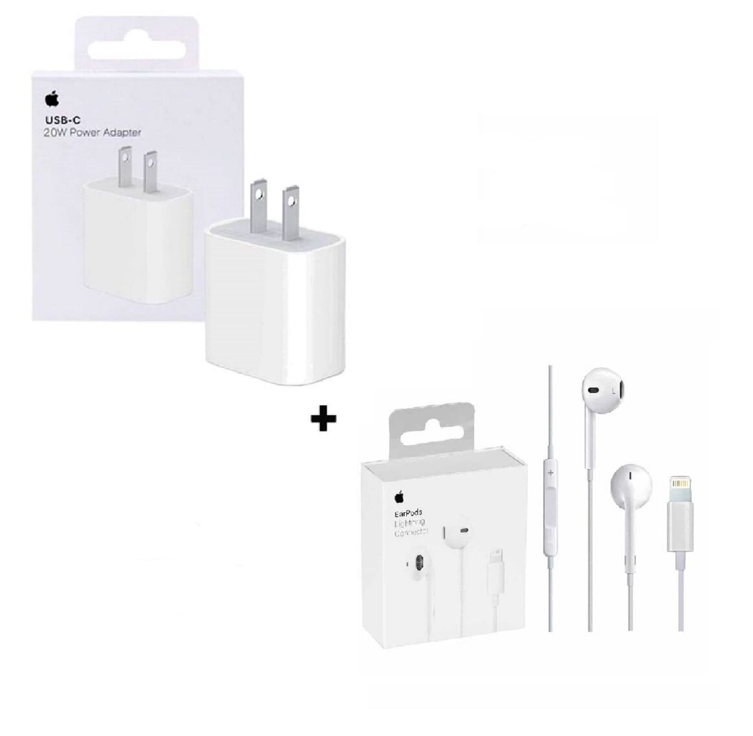 Cargador Apple Cargador 20W + Audífonos Apple  Conector Lightning