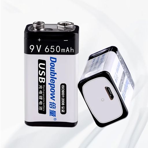 Bateria de 9v Usb Recargable 650 MAh Bateria Litio 2 unid