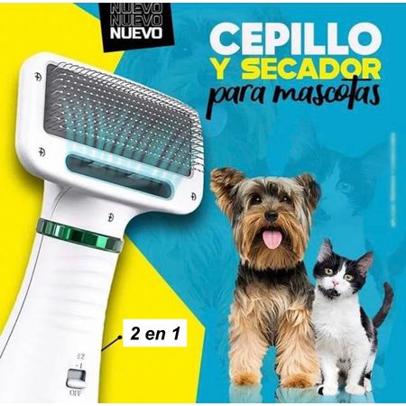 Cepillo Secador 2 en 1 Mascota Peine Perro Gato