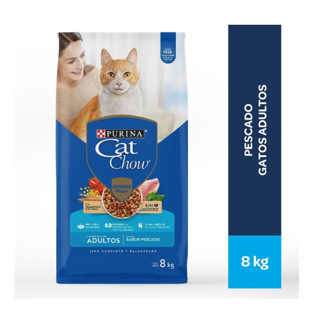 Comida para Gatos Cat Chow Adulto Sabor Pescado 8 Kg