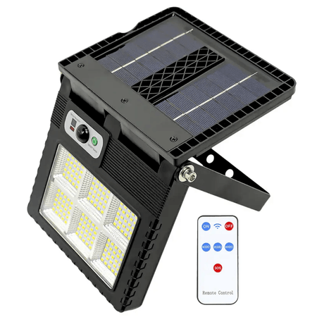 Luz Led inteligente con panel solar control remoto y sensor