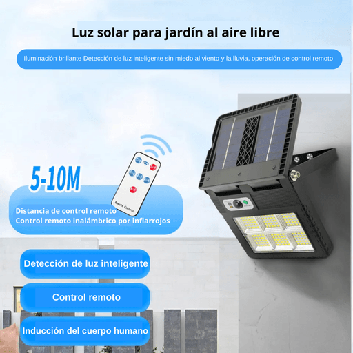 GENERICO Luz Led inteligente con panel solar control remoto y sensor mov