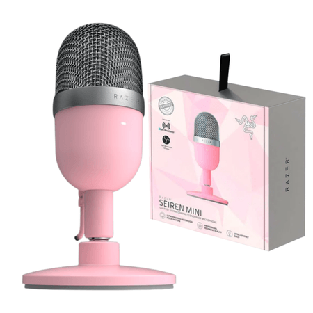 Microfono Usb Streaming Supercardioide Rosa Razer Seiren Mini