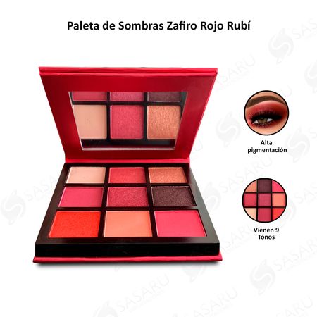 Paleta de Sombras Zafiro Rojo Rubí