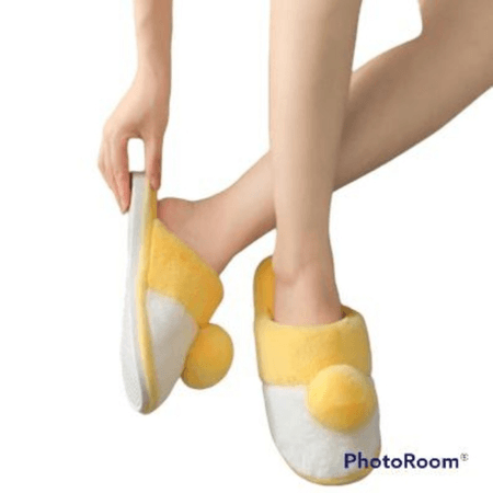 Pantuflas Para Damas Modelo Pompón Amarillo Talla 23