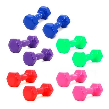 Par De Pesas 1 Kg Mancuernas Plastificadas Fitness Gym