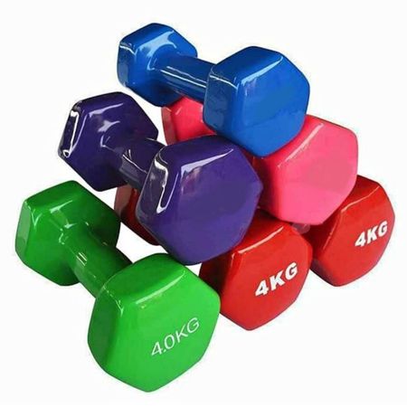 Par De Pesas 4 Kg Mancuernas Plastificadas Fitness Gym