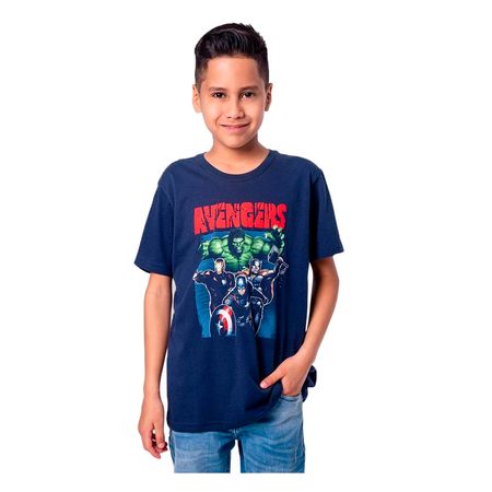 Polo Pionier Infantil Azul con estampado de los Vengadores