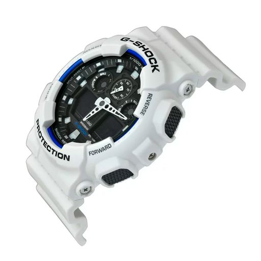 Reloj Casio G-Shock Blanco y Azul para hombre - GA 100B 7ADR