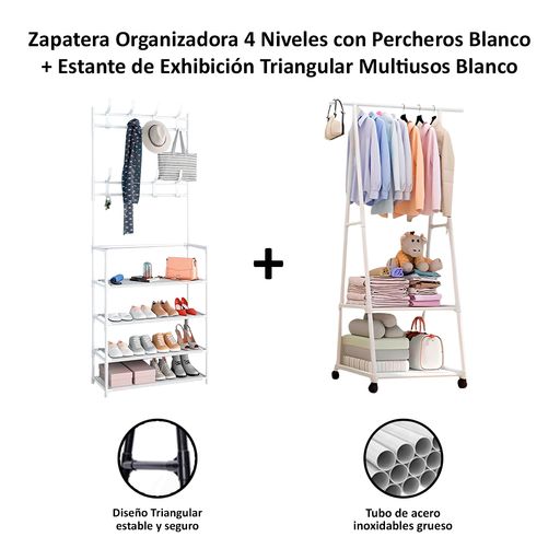 Estante organizador multiusos de 4 niveles Blanco GENERICO