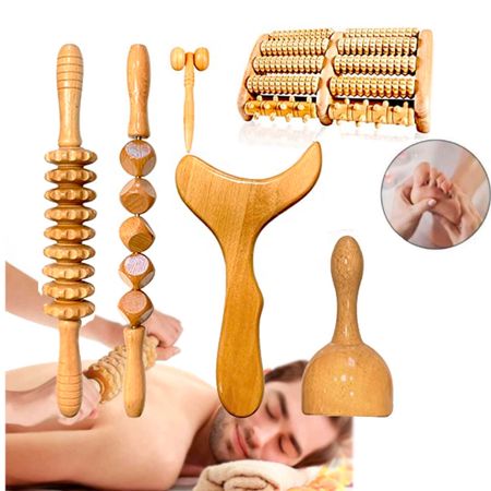 Set Masajeador Moldeador Facial y Corporal Maderoterapia