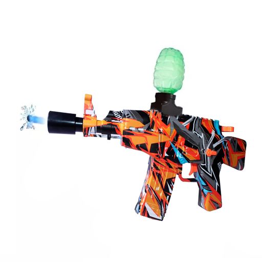 Pistola De Hidrogel Juguete Ak47 Metralleta LED Lanza Balines 9910 Color  Naranja