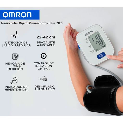 Tensiómetro Monitor de Presión Arterial Brazo Omron HEM-7120 | Oechsle