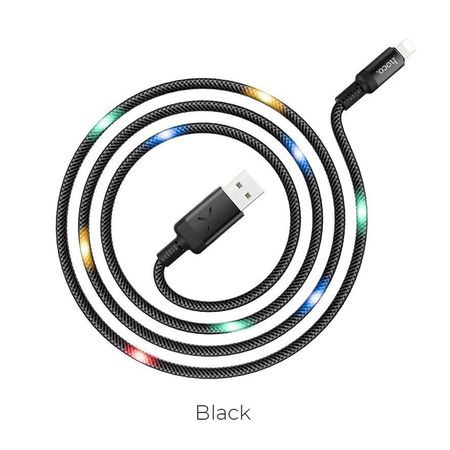 Cable USB a Lightning 1.2m Hoco U63 Negro De Alta Calidad y Durabilidad