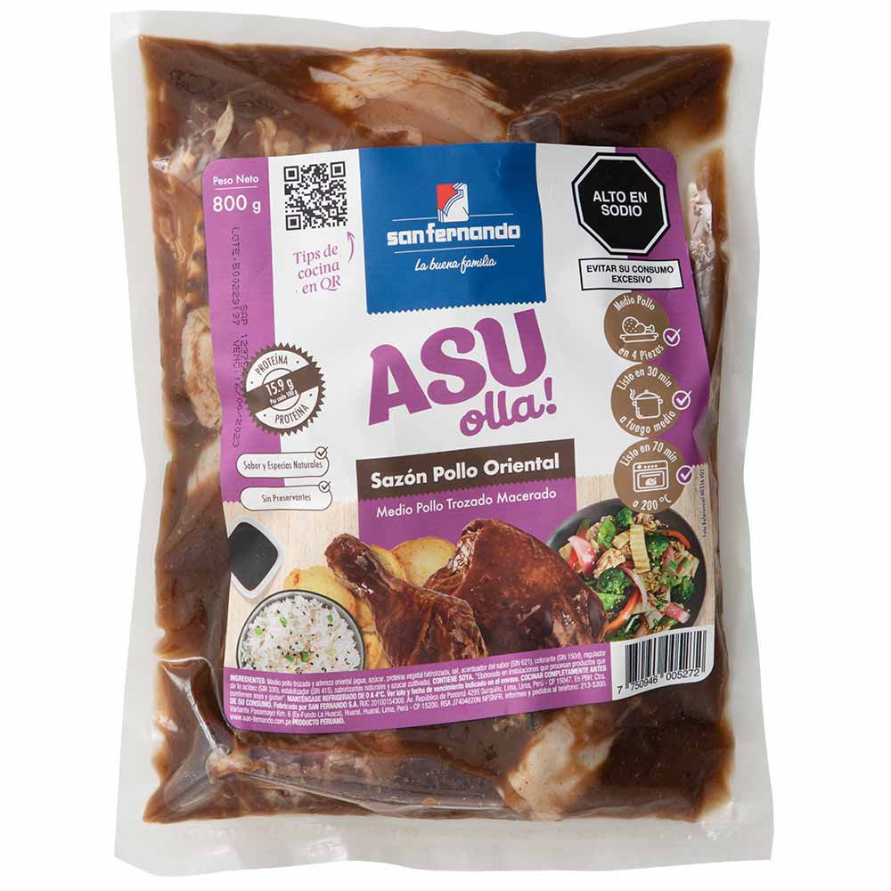 Pollo Trozado Asu Olla! Sazón Oriental Empaque 800g